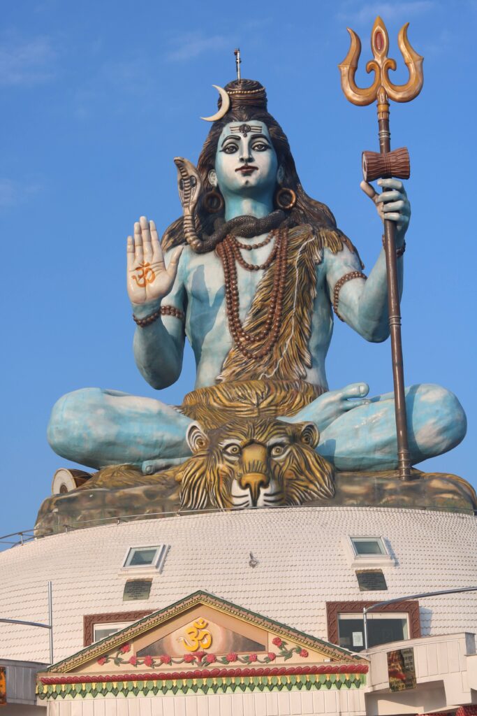 Close-up of the giant Lord Shiva statue at Pumdikot, Pokhara, Nepal