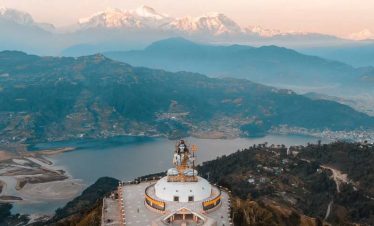 Panoramic mountain views from Pumdikot viewpoint near Pokhara, Nepal