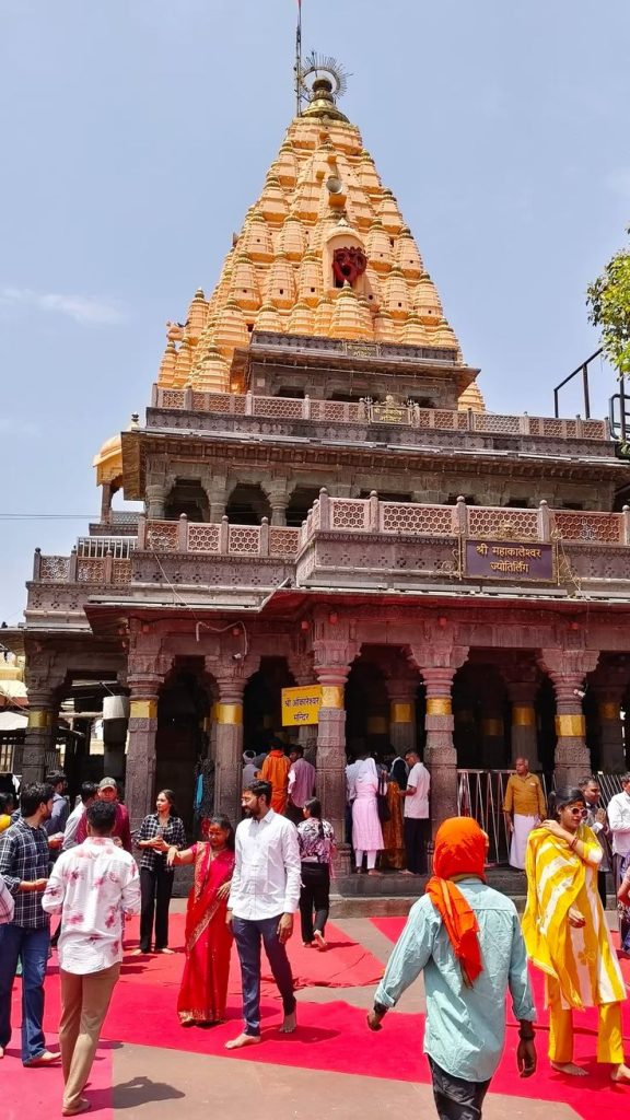 Traditional facade and dome of Mahakaleshwar Temple