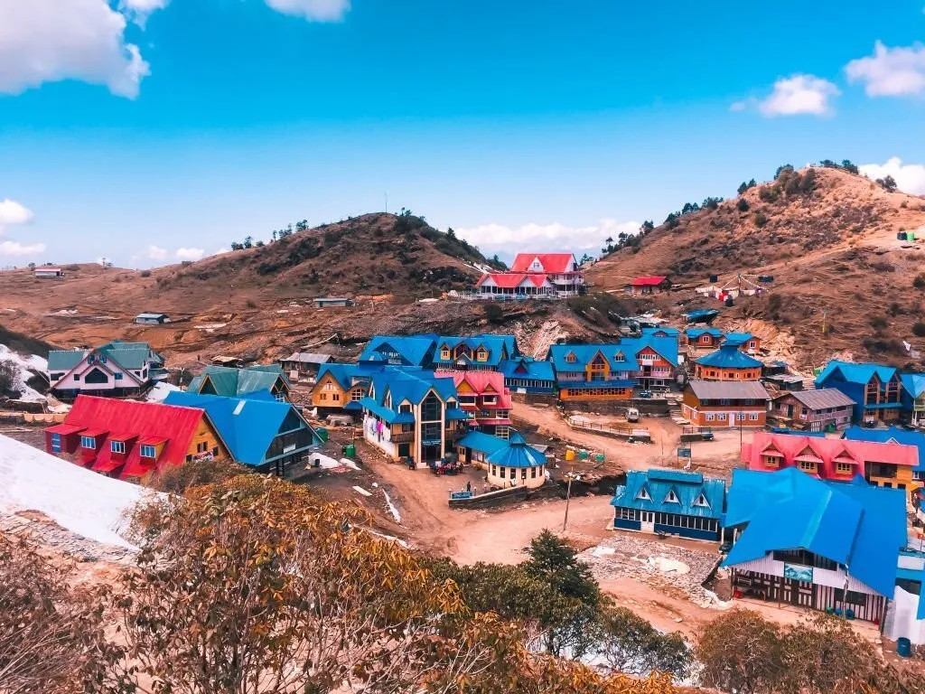 Clean and dry Kuri Village in Kalinchowk during off-winter season
