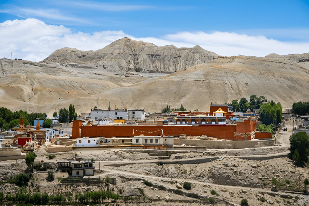 Lo Manthang walled city with traditional houses and Tibetan monasteries in Upper Mustang, Nepal